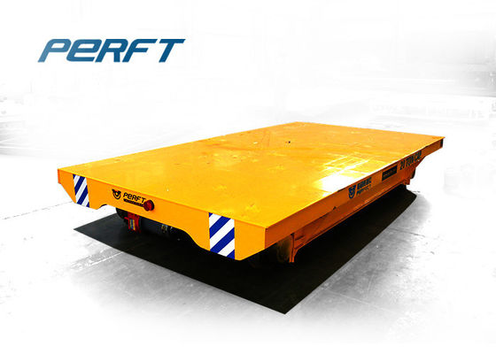 Customized electric material handling flatbed cart on track in industrial