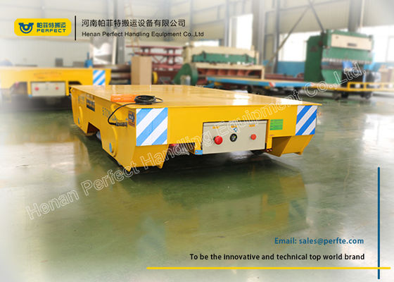 industrial rail powered automatic track transfer trolley used in the workshop