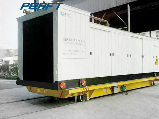 Customized Tonnage Battery Transfer Cart on Rail For Industry , yellow