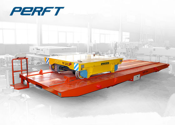 Double track docking Rail Transfer Cart for factory warehouse across material transportation