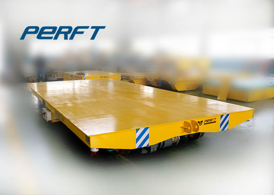 motorized heavy load  transfer trolley on track for warehouse handling