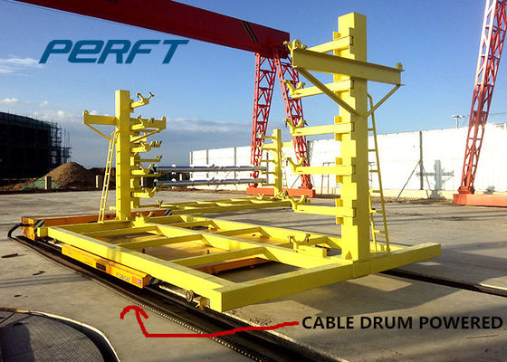 10 T Cable Drum Plate Rail Transfer Cart for industrial warehouse material transportation