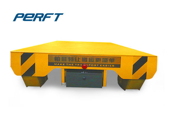 Warehouse Material Transfer Cart With Battery Powered Supply Mode On Rails