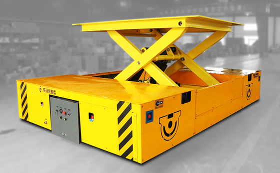 Steel Mill Die Transfer Cart Electric Trackless Transfer Trailer On Cement Floor