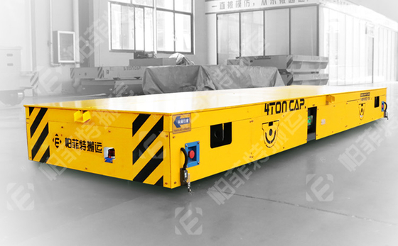 Yellow Heavy Duty Pipe Handling Wagon Electric Transfer Trolley