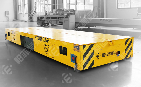 Yellow Heavy Duty Pipe Handling Wagon Electric Transfer Trolley