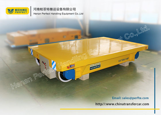 PLC 4 Rubber Wheels Flatbed Rail Transfer Cart