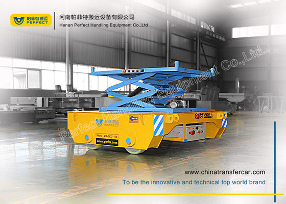 Industrial Scissor Lift rail transfer cart Driveable Industrial Transfer Trolley with Battery