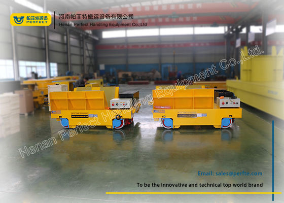 Rail Moving Coil Transfer Trolley / Battery Powered Cart For Chemical Plant