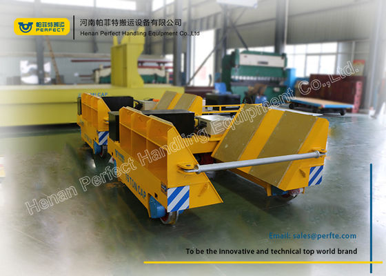 Rail Moving Coil Transfer Trolley / Battery Powered Cart For Chemical Plant