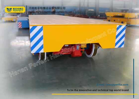 Logistics Chemical Plant Motorized Transfer Trolley 80 Ton With Steel Plate