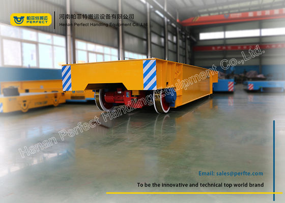 Logistics Chemical Plant Motorized Transfer Trolley 80 Ton With Steel Plate