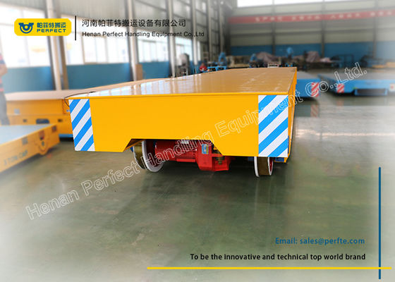 Logistics Chemical Plant Motorized Transfer Trolley 80 Ton With Steel Plate