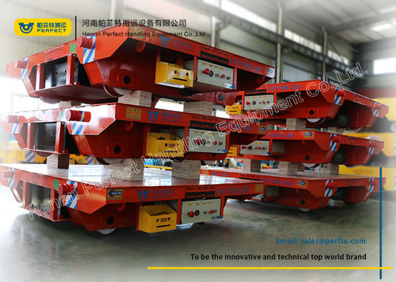 Assembly Line Steel Motorized Transfer Trolley / Electric Transfer Cart Carriage