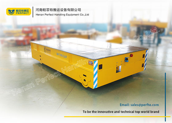 30 Ton Yellow Electric Trailer Trolley / Rail Transfer Cart Storage Battery