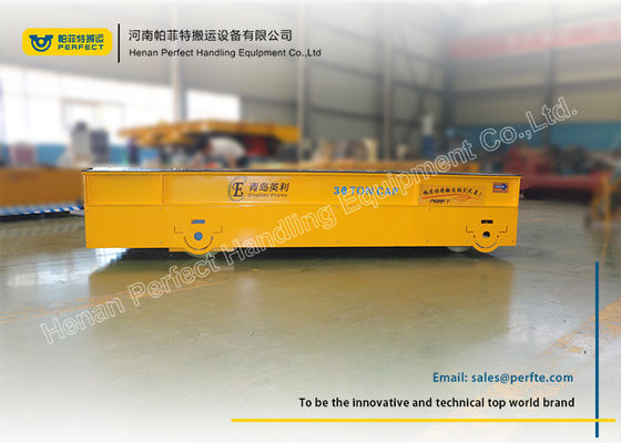 30 Ton Yellow Electric Trailer Trolley / Rail Transfer Cart Storage Battery