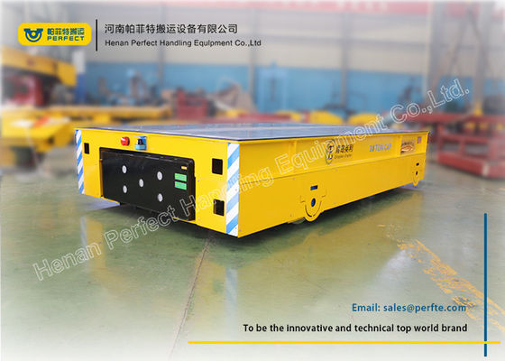 30 Ton Yellow Electric Trailer Trolley / Rail Transfer Cart Storage Battery