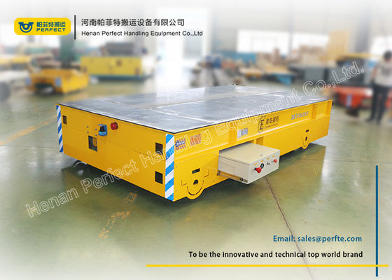 30 Ton Yellow Electric Trailer Trolley / Rail Transfer Cart Storage Battery