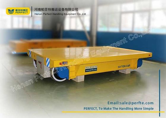 50 T Cable Heavy Industrial Transfer Trolley Solid Electric Bogie For Workshop