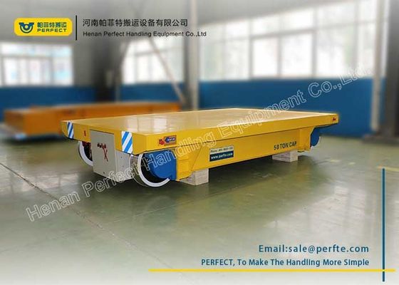 50 T Cable Heavy Industrial Transfer Trolley Solid Electric Bogie For Workshop