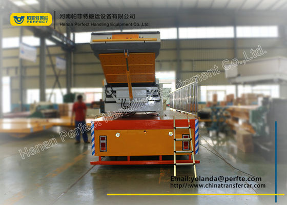 50 ton Motorized Carbon Steerable Industrial Transfer Trolley for Heavy Duty Industrial Material Handling