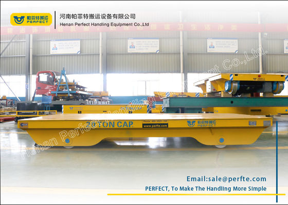 remote control operation rail transfer flat cart powered by sliding line