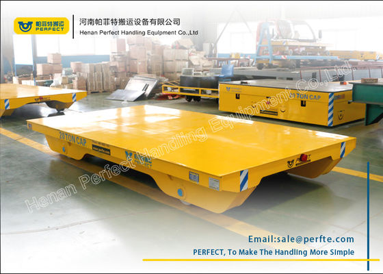 remote control operation rail transfer flat cart powered by sliding line