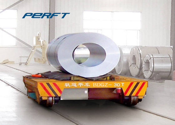 Motorized Coil Die Transfer Cart On Rails For Factory Product Transportation