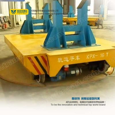 high quality transfer flat cart with turntable on rails for transport large goods