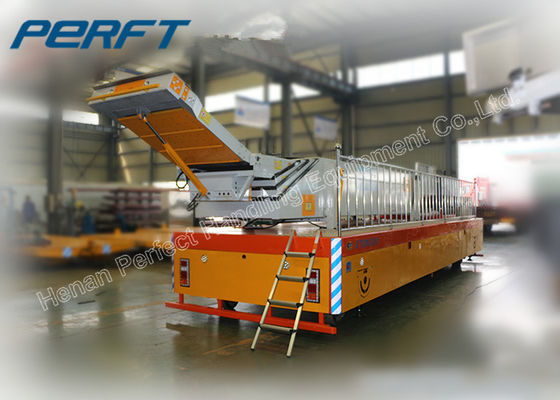 50 ton Motorized Carbon Steerable Industrial Transfer Trolley for Heavy Duty Industrial Material Handling