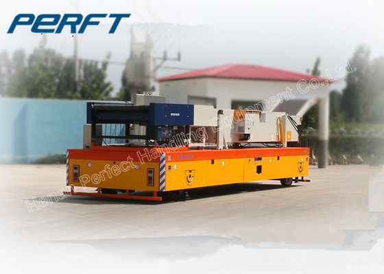 50 ton Motorized Carbon Steerable Industrial Transfer Trolley for Heavy Duty Industrial Material Handling