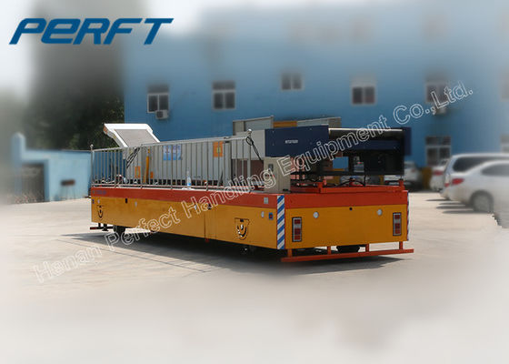 50 ton Motorized Carbon Steerable Industrial Transfer Trolley for Heavy Duty Industrial Material Handling