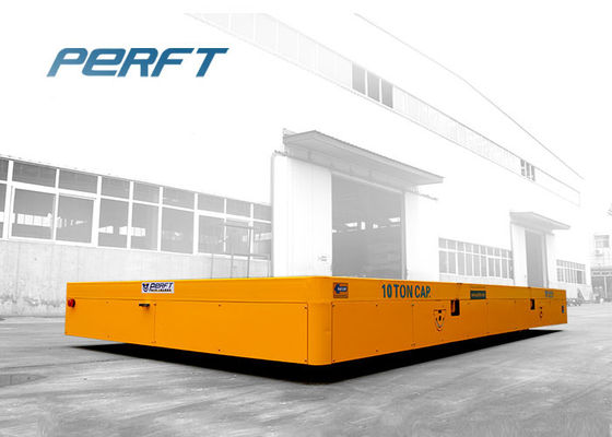 industrial using electric trackless transfer cart to transport heavy material