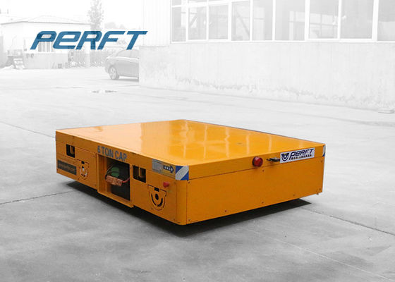 50m/Min Heavy Load Flatbed Battery Transfer Cart On Curved Rail Route