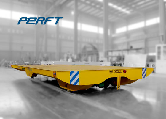 50m/Min Heavy Load Flatbed Battery Transfer Cart On Curved Rail Route