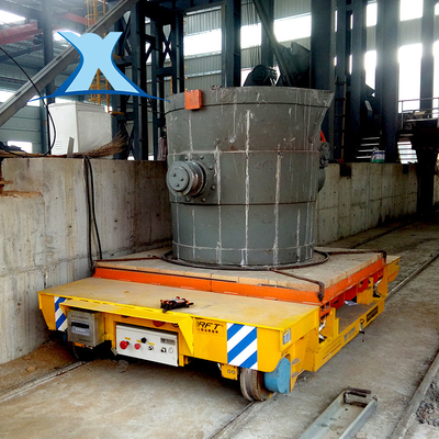 High Temperature Iron Ladle Transfer Cart On Rail Industrial Battery Powered Heavy Duty