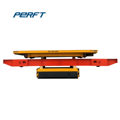 Carbon Steel Material Flat Platform Trolley Powered By Battery 20 Ton