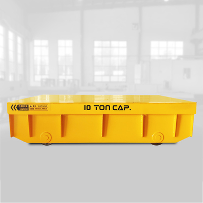 30T Heavy Load Electric Automatic Rail Cargo Transport Vehicle Yellow Color